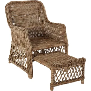 Home Affaire Rattanstuhl, Handarbeit, Maße (B/T/H): (67/75/91), grau