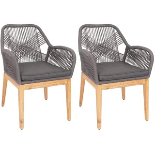 Mendler HWC-H56b Gartenstuhl 58 x 59 x 85 cm grau 2 St.