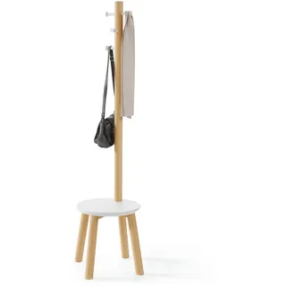 Umbra Garderobenständer Pillar Weiß/Natur