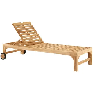 CARO-Möbel Sonnenliege Granada , Naturfarben , Holz , Orientalisch , 65x39x200 cm , Gartenmöbel, Gartenliegen