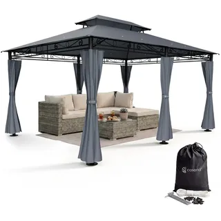 CASARIA Pavillon Topas 4 x 3 m inkl. 4 Seitenteile Anthrazit