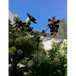 Edelrost Windrad Blütenkreisel