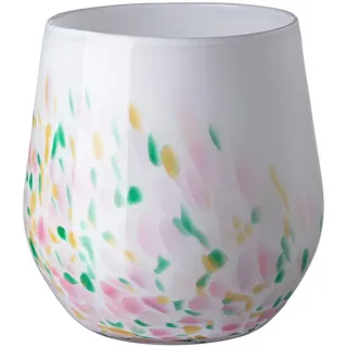 Dekovase FINK "SANJA", bunt, weiß, B:16cm H:17cm T:16cm Ø:16cm, Vasen, Dekovase