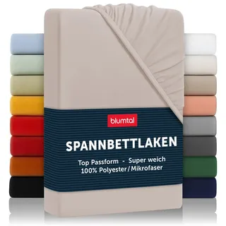 Blumtal Spannbettlaken Mikrofaser 140 x 200 cm Taupe