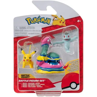 Pokémon Battle Figure Set Pikachu, Machollo, Alola-Sleimok, offizielles Figuren Set