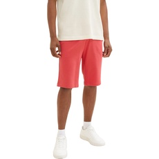 TOM TAILOR Herren 1036329 Bermuda Sweatpants Shorts, 31045 - Soft Berry Red, M