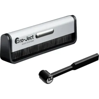 Pro-Ject Cleaning Set Basic, Reinigungsset für Schallplatte und Nadel | Brush it Carbonfaser-Bürste und Clean it Nadelbürste in einer Box, leitfähige Carbonfasern