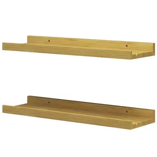 Vicco Wandregal Linus Naturholz 50 x 4 cm 2er Set , Holzwerkstoff , 50x4x15 cm , Wohnzimmer, Regale, Wandregale