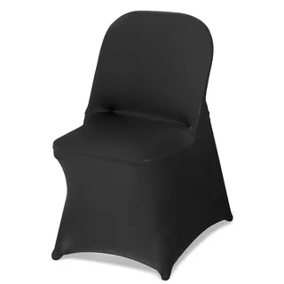 Vevor Stuhlhussen Stuhlbezug Stretch 150 Stk. waschbarer & abnehmbarer Stuhlüberzug aus Polyester-Spandex für Hochzeitsfeiern Esszimmerbankette, passend für Klappstühle (45 x 46 x 77 cm) Schwarz