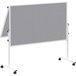 MAUL Moderationstafel MAULsolid 150x120 cm | Klappbare Pinnwand mit beidseitiger Nutzung | Pinnwand Filz für Moderationskarten, Pinnnadeln | Tafel für Büro, Schule, Universität | Grau