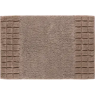 Linea Due Badematte, wendbar, sehr weich, saugfähig und rutschfest, Baumwolle, 70 x 120 cm, Braun, b4115-023207212