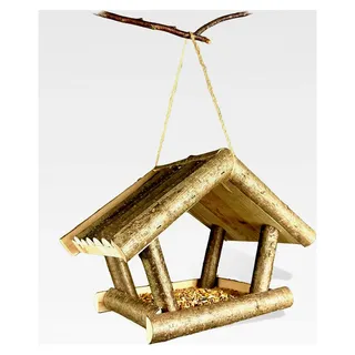 Wetterfestes Vogelhaus zum Aufhängen aus Haselnussholz - Futterhaus für Vögel für Balkon und Garten