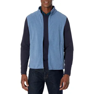 Amazon Essentials Herren Polarfleece-Weste mit durchgehendem Reißverschluss (erhältlich in Big & Tall), Blau Heide, M