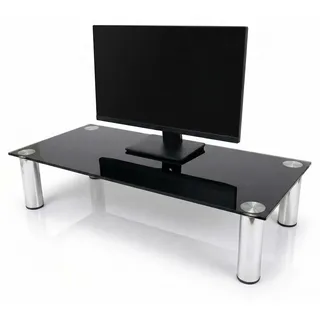 100CM TV-Glasaufsatz Monitor LCD Aufsatz Bildschirm Erhöhung TV-Tisch Schwarz - Schwarz