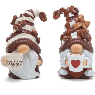 Hodao Kaffeezwerge, schwedische Tomte, Wichtel, Zwerg, Dekoration für Bar, Zuhause, Geschenke, 2 Stück