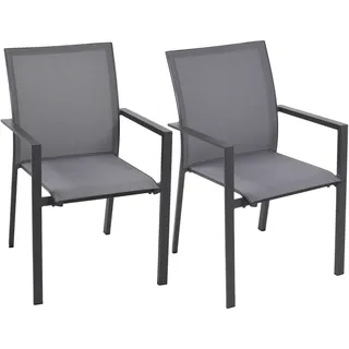Garden Pleasure RANA Stapelstuhl 63 x 63 x 89 cm grau 2 St.