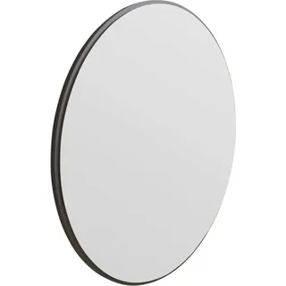 Spiegel Dlucchin, Spiegel mit Rahmen, Wanddekorationsartikel, Spiegeldekoration, 60x2h60 cm, Schwarz - Schwarz