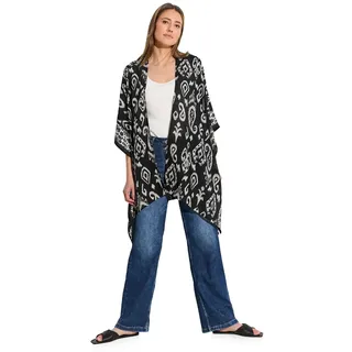 CECIL Damen B580746 Sommer Cape mit Print, Black, A