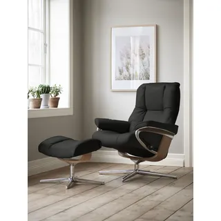 Stressless® Relaxsessel »Mayfair« Set, Relaxsessel mit Hocker, mit Hocker, mit Cross Base, Größe S, M & L, Holzakzent Eiche schwarz