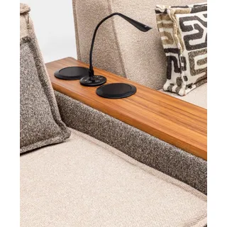 Ecksofa Modulsofa L form Stoffsofa Polstersofa Couch Sofa Beige Modern - Beige