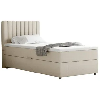 panda möbel gmbh Boxspringbett 90x200 EVEREST, mit Topper, mit Bettkästen, Einzelbett, Beige, Panda Möbel - Beige
