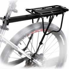 MAIKEHIGH Einstellbare Träger Fahrrad Gepäckträger Fahrradzubehör Ausrüstung Ständer Reitstock Fahrradträger Racks mit Reflektor (Schwarz)