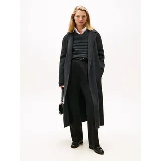 Tommy Hilfiger Wollmantel "DF WOOL REG BELTED MIDI COAT" mit Wolle, dunkelgrau heather