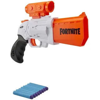 SR Fortnite Nerf Blaster - Spannhebel-Action mit 4 Darts - mit abnehmbarem Fernrohr und 8 Nerf Elite Darts - Für Jugendliche und Erwachsene