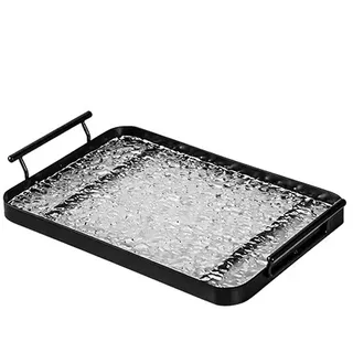 Serviertablett mit Griff, SLHEQING Deko Tablett Rechteckig Serving Tray Acrylic Tablett Küche Groß Kaffeetablett