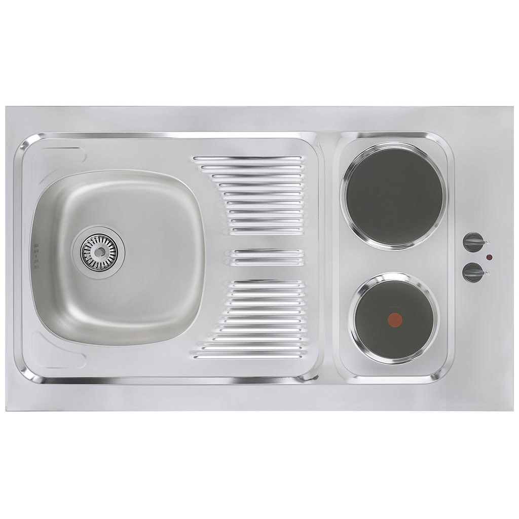 Bild von Miniküche m. Geräten B: ca. 130cm Grau/Eichefarben