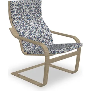 ABAKUHAUS Orient Poäng Sessel Polster, marokkanische Oriental, Sitzkissen mit Stuhlkissen mit Hakenschlaufe und Reißverschluss, Vermilion Indigo - Blau