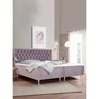 PLACES OF STYLE Boxspringbett »Exclusive« inkl. Topper, 3 Breiten, 3 Härtegrad-Ausführungen, lila