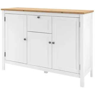 Finori Sideboard 120 x 90 x 40 cm Weiß/Eichefarben