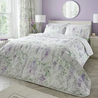 Dreams & Drapes Design Tagesdecke Glyzinie, gesteppt, 200 x 230 cm, Flieder