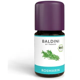 Baldini Bio Rosmarinöl 5ml - 100% Naturreines Ätherisches Öl - Lebensmittelqualität - Vegan - für Speisen, Getränke & Aroma Diffuser - aus Marokko