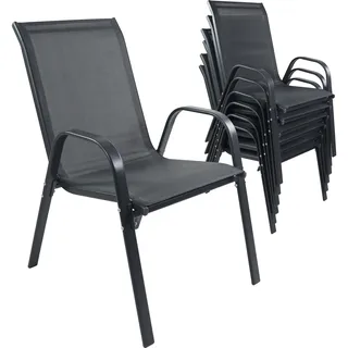 VCM Sonlas Gartenstuhl 56 x 56 x 0 cm schwarz 6 St.