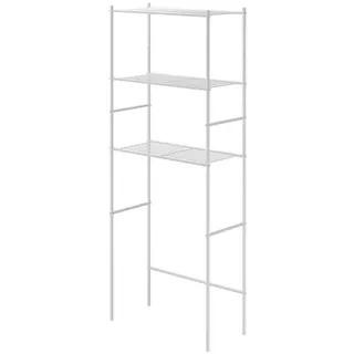 Vicco Waschmaschinenregal Miso Weiß 66 x 162 cm , Metall , 3 Fächer , 66x162x30 cm , Badezimmer, Badezimmerregale, Badregale