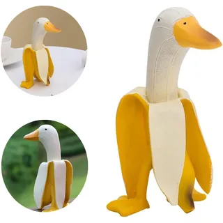 Elegance-go Bananen Ente Statue,Bananenenten Skulptur Garten Kreative Bananenente Enten-Gartendekoration Nette Bananenente Lustige Gartenfiguren für Desktop Garten Haus Dekoration
