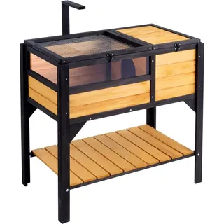 Schildkrötengehege aus Holz - Terrarium für Schildkröten - 850x500x825mm - Hochwertiges Schildkrötenhaus - Haustierbedarf