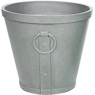 Beliani Blumentopf grau rund 41/41/37 cm Vari , Stein , 37 cm , Dekoration, Blumen & Blumentöpfe, Übertöpfe