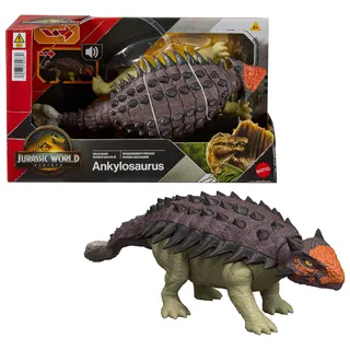 Mattel Jurassic World Wild Roar Ankylosaurus Actionfigur 10 cm