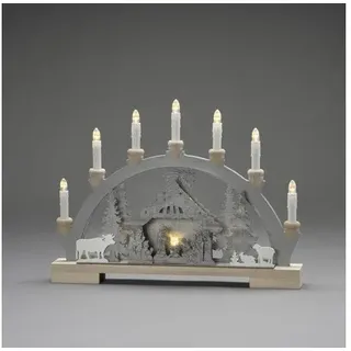 LED Holzsilhouette Konstsmide Krippe 7 LEDs Lichtfarbe warmweiß inkl. 5 Stunden
