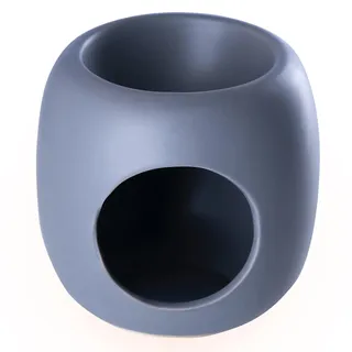 Duftlampe 100ml - 15x15x10cm - Groß - Grau - Aromabrenner - Aromalampe - Keramik Teelichthalter - Aroma Diffuser mit Kerzenhalter - Duftöl Lampe - Raumduft - Ölbrenner - Heimdekoration