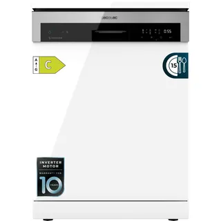 Cecotec Geschirrspüler, 60 cm, freistehend, Bolero 6500 C, 15 Besteck, 3. Ablage, 6 Programme mit Dual Zone Wash, Dry+, Auto Open, Halblast, Startverzögerung, Inverter-Motor Plus