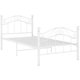 vidaXL Bett Weiß Metall 100x200 cm