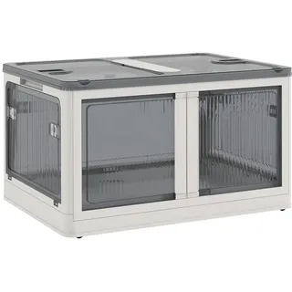 Homcom Aufbewahrungsbox, Truhe 69L, Weiß , Kunststoff , 42x34x60 cm , Ordnen & Aufbewahren, Dekoboxen & Aufbewahrungsboxen