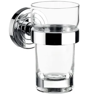 EMCO Zahnputzbecher Kristallglas Transparent/Weiß