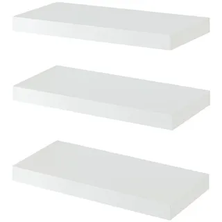 [en.casa] Wandregal Stranda 40 x 17 x 4 cm Weiß