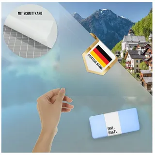 Blumtal Sichtschutzfolie 90/200 cm 2er Set blickdicht & statisch haftend + UV-Schutz -Matt - selbstklebend Fenster , Transparent , Kunststoff , 90x200 cm , Heimtextilien, Vorhänge, Rollos