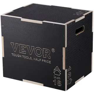 Vevor 3-in-1-Plyometrische Sprungbox Schwarz 20/18/16 Zoll